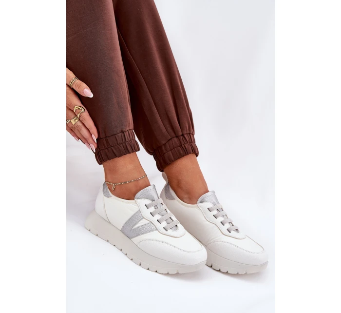 Buty Sportowe Damskie Na Platformie Vinceza 58510 Białe