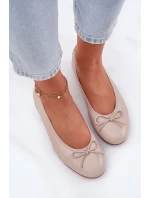 Skórzane Baleriny Damskie Maciejka P6800-04 Beżowe