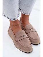 Dámské mokasíny z imitace semiše Vinceza Béžové Dámské mokasíny z imitace semiše Vinceza Béžové