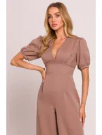 model 20970758 Kombinéza s puff rukávy mocca - Moe model 20970758 Kombinéza s puff rukávy mocca - Moe