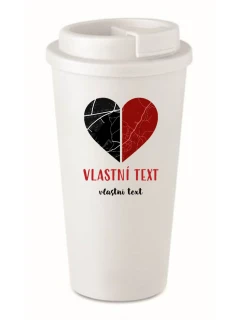 Personalizovaný cestovní termohrnek - dvě mapy jako srdce