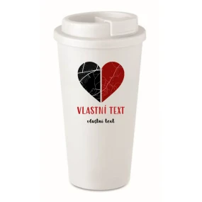 Personalizovaný cestovní termohrnek - dvě mapy jako srdce