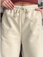 Dámské tepláky s širokými nohavicemi PREMIUM béžové Dstreet model 21988141 - FashionStreet