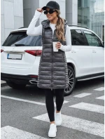 Dámská prošívaná vesta s kapucí šedá Dstreet model 21993302 - FashionStreet