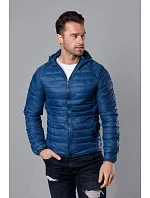 Tmavě modrá prošívaná pánská bunda s kapucí model 18345074 - J.STYLE Tmavě modrá prošívaná pánská bunda s kapucí model 18345074 - J.STYLE