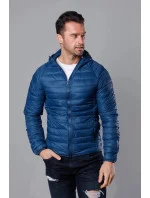 Tmavomodrá prešívaná pánska bunda s kapucňou (HM112-55) Tmavomodrá prešívaná pánska bunda s kapucňou (HM112-55)