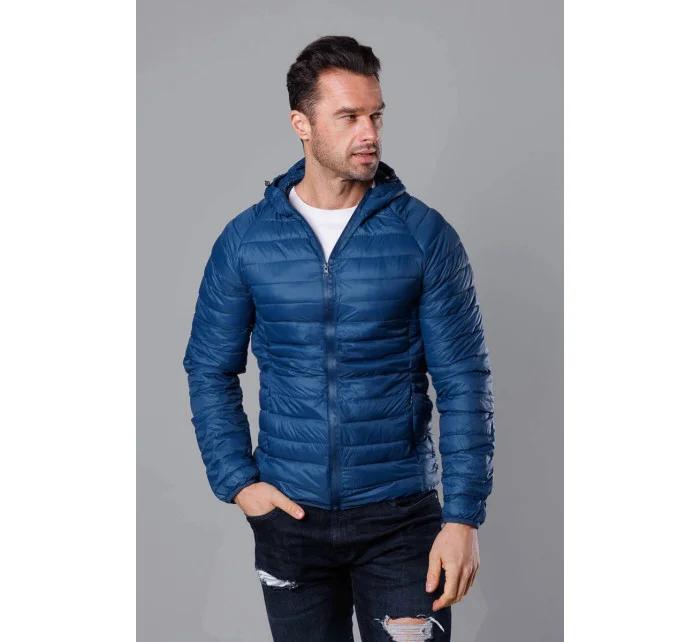 Tmavomodrá prešívaná pánska bunda s kapucňou (HM112-55) Tmavomodrá prešívaná pánska bunda s kapucňou (HM112-55)