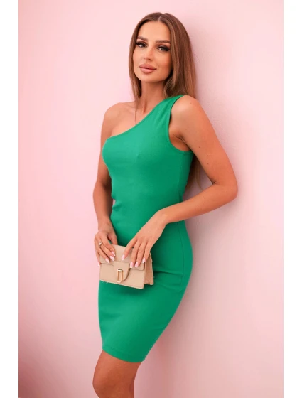 Dámská bavlněná šaty s krátkým rukávem a model 21774751 nařasením malinová - K-Fashion