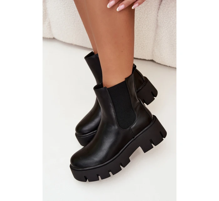 Dámské kotníkové boty s zipem Eko kůže Černé model 21709271 - Boto Dámské kotníkové boty s zipem Eko kůže Černé model 21709271 - Boto