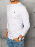 Biele pánske tričko s dlhým rukávom Dstreet LX0537