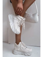 Dámske tenisky z prírodnej kože GOE - tlmená biela Dámske tenisky z prírodnej kože GOE - tlmená biela