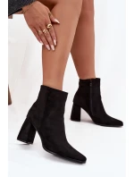 Dámske členkové čižmy na podpätku Inessa - čierne Dámske členkové čižmy na podpätku Inessa - čierne