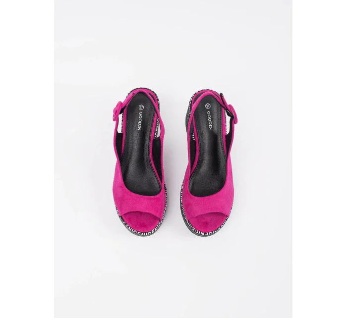 Dámske sandále na podpätku FL1628 Fuchsia - GOODIN