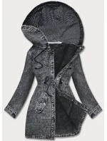 Černá dámská džínová bunda na knoflíky model 18209622 - Re-Dress