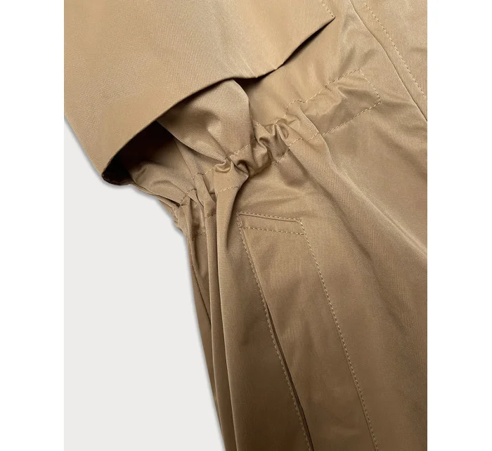 Béžová dámská bunda s ohrnutými rukávy model 20911360 - LHD