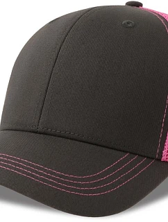 Atlantis Headwear Sonic-S 6-panelová truckerová čiapka 33.0259 tmavošedá/fuchsiová fluo