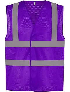 Yoko HVW 120 Hi-Vis sieťovaná bezpečnostná vesta 79.W120 fialová
