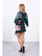 Netopierie šaty s viazaním v páse zelenej Netopierie šaty s viazaním v páse zelenej