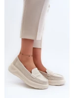 Dámské Semišové Mokasíny Světle Béžové model 21662058 - EVENTO