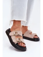 Dámské Sametové Sandały S Přezkami Big Star Světle Růžové model 21694391 - Big Star Shoes Dámské Sametové Sandały S Přezkami Big Star Světle Růžové model 21694391 - Big Star Shoes