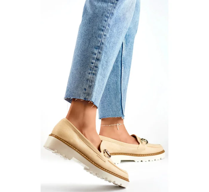 Dámske mokasíny GQ97 Beige - Lady Glory