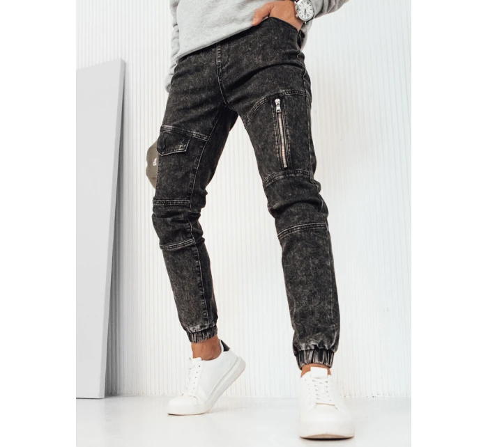 Pánske džínsové nohavice jogger čierne FashionStreet UX3944