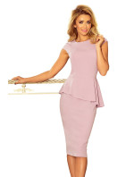 Elegantné dámske midi šaty vo farbe lila s volánikom model 5943396