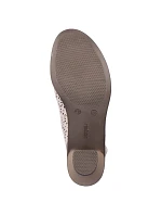 Kožené sandály na podpatku W model 22050556 beige - Rieker Kožené sandály na podpatku W model 22050556 beige - Rieker