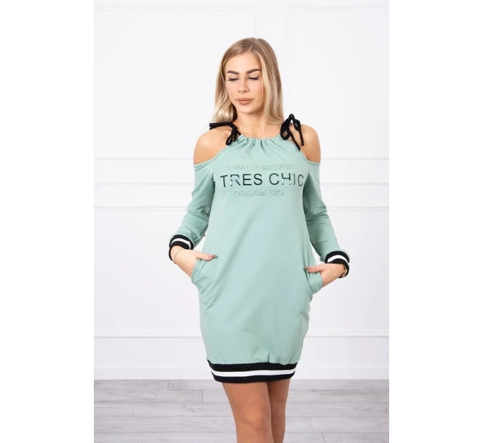 Tres Chic tmavo mätové šaty