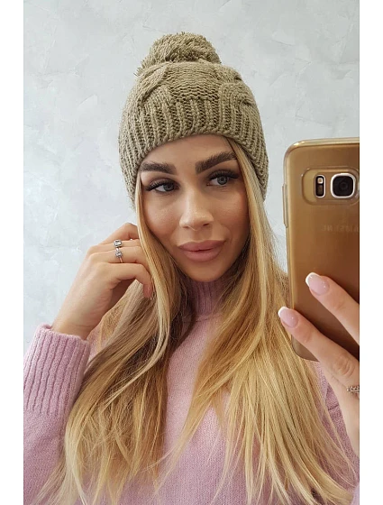 Fleecová čepice  light khaki model 18750933 - K-Fashion