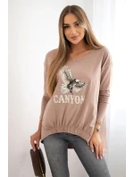 Dámská halenka s model 21138054 a nápisem Canyon velbloud - K-Fashion