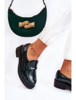 Lakierowane Półbuty Ze Srebrną Ozdobą Zielone Lemar Hestill