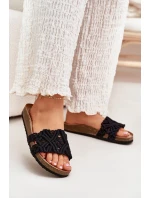 Klapki Damskie Na Korkowej Platformie Czarne Timaxrre