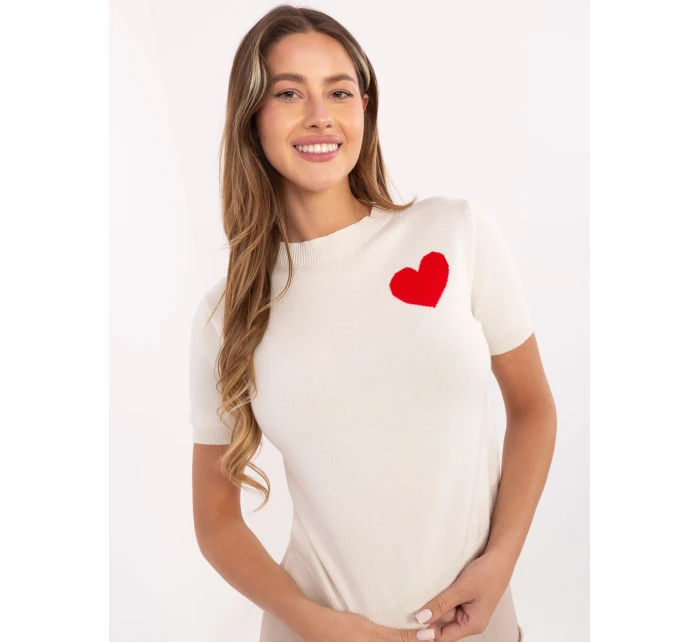 Sweter IT SW model 21480406 jasny beżowy - FPrice Sweter IT SW model 21480406 jasny beżowy - FPrice