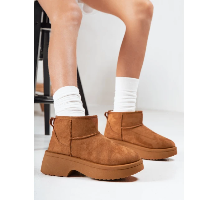 Dámské sněhule na tlusté podrážce camel Dstreet model 21994496 - FashionStreet Dámské sněhule na tlusté podrážce camel Dstreet model 21994496 - FashionStreet