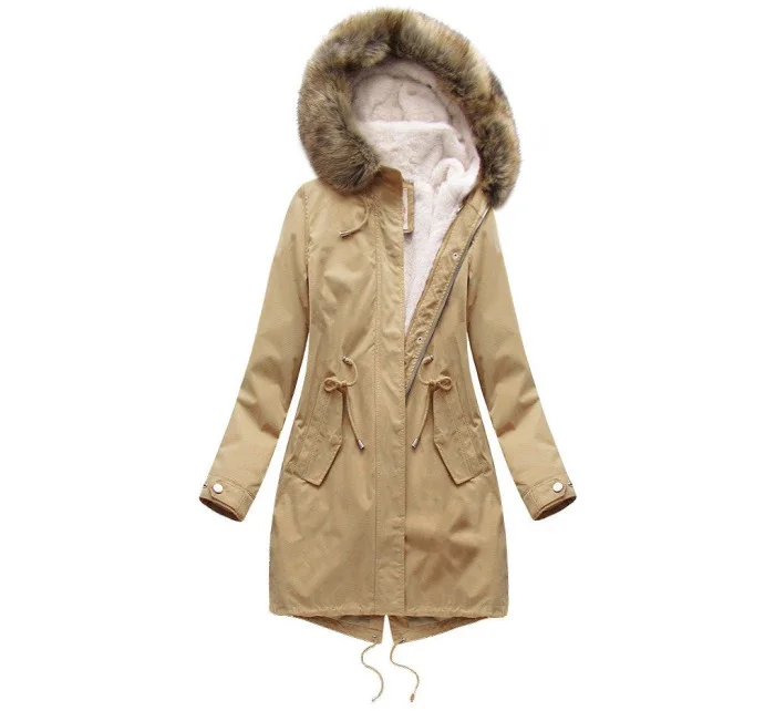 ZIMOWA DAMSKA PARKA Z I KAPTUREM BEŻOWA model 21242072 - Libland