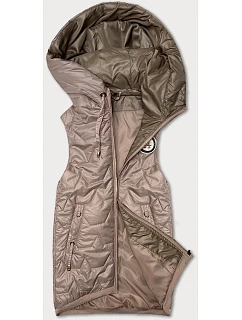 Dámska vesta s rebrovaným lemom S'West pearl pink (B8341-51)