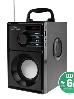 MEDIA-TECH BEZDRÔTOVÝ REPRODUKTOR BOOMBOX STRIEBORNÝ 15W MRS MT3179