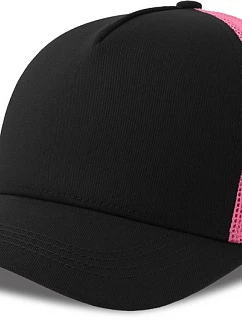 Atlantis Headwear Rapper Cotton-S 5-panelová truckerová čiapka 33.0260 čierna/fuchsiová fluo