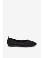 Siateczkowe Materiałowe Baleriny Damskie Czarne Sarina Siateczkowe Materiałowe Baleriny Damskie Czarne Sarina