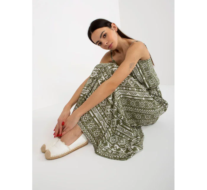 Dámské šaty model 18339291 khaki - FPrice Dámské šaty model 18339291 khaki - FPrice