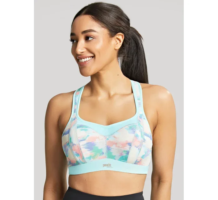 Športová podprsenka s potlačou 5021R tyrkysová - Panache