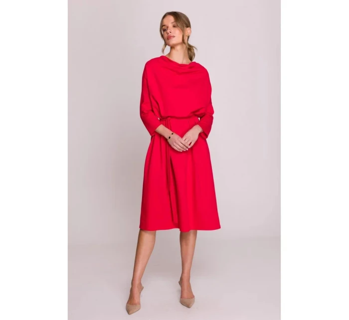 Pletené šaty S403 červené - Stylove