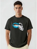 Tshirt męski oversize bawełniany z nadrukiem czarny model 22216228 - FashionStreet