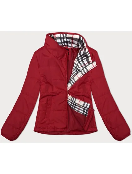 Dámska červená prešívaná bunda so stojačikom (16M2382-270)