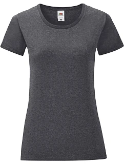 Fruit of the Loom Lady-Fit Iconic 150 T Dámske tričko 16.1432 tmavošedá melírovaná