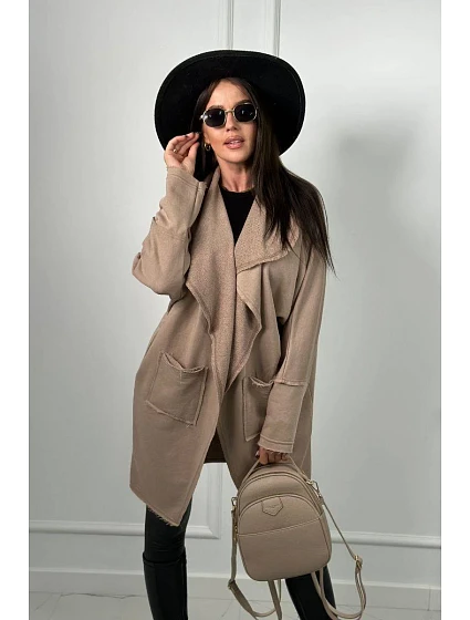 model 18856946 s kapsami tmavě béžová - K-Fashion