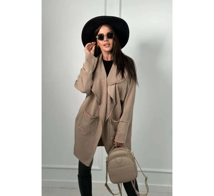 Kapska s vreckami tmavo béžová Kapska s vreckami tmavo béžová