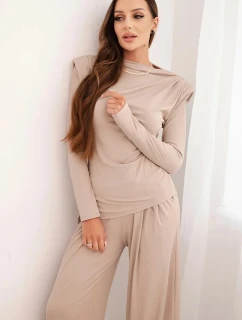 Dámský bavlněný komplet s a širokými kalhotami model 21472125 - K-Fashion