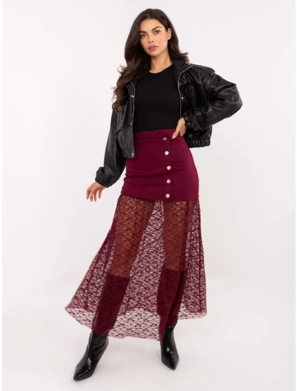 Spódnica MI SD model 21724563 bordowy - FPrice